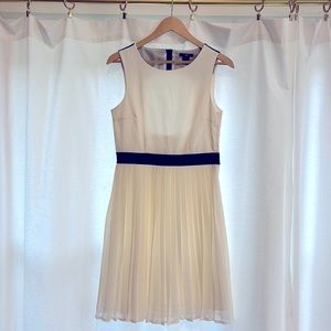 dress with faux leather detailing